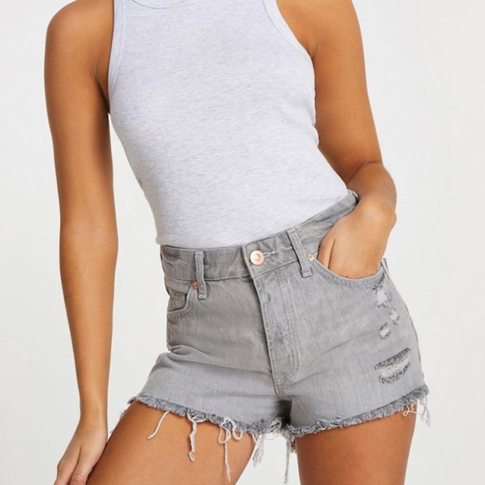River Island Mid Rise Grey Shorts Sz. 14